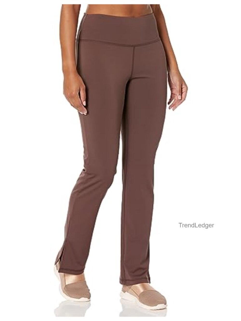 Rib Flare Yoga Pants High Waist Stretchy Polyester Spandex